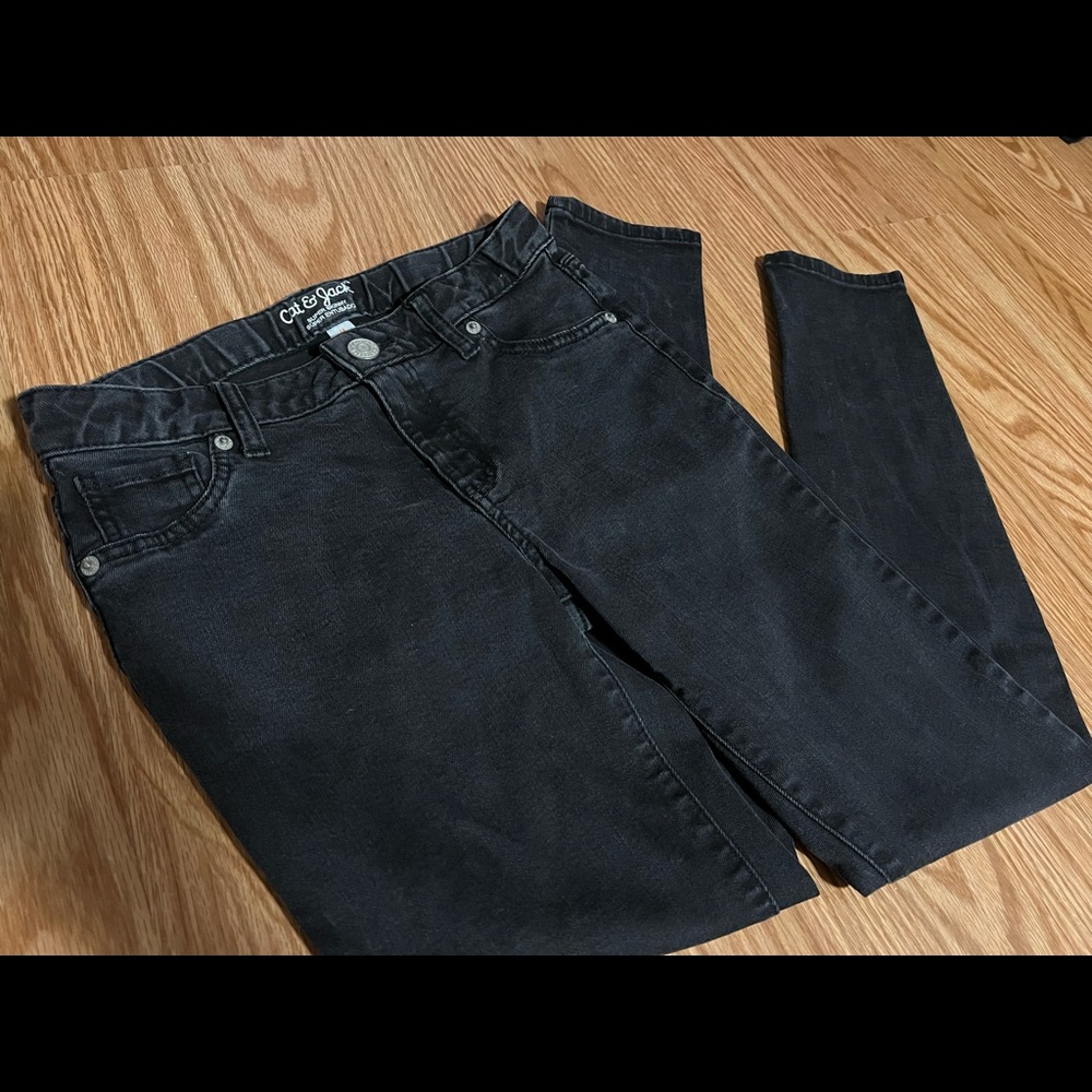 Girls’ Cat & Jack Black Super Skinny Adjustable Jeans